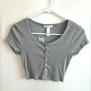 Full Tilt Button down Crop Top